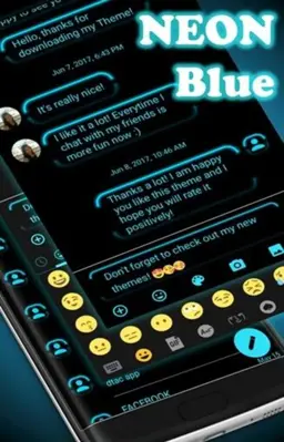 SMS Messages Neon Led Blue android App screenshot 1