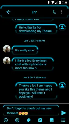 SMS Messages Neon Led Blue android App screenshot 4